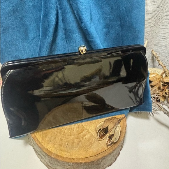 Elegant Vintage “ Theodor” Black Clutch Bag- Black Patent leather - Picture 3 of 8